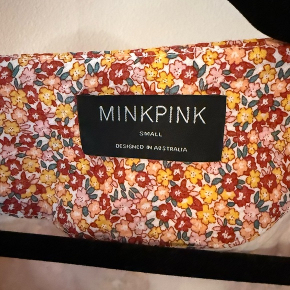 MINKPINK Floral Wrap Mini Dress | Balloon Sleeve S - Picture 5 of 6